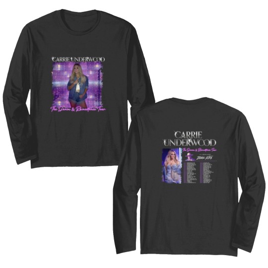 Discover Carrie Underwood Denim and Rhinestones Tour 2023 Double-Sided Long Sleeves