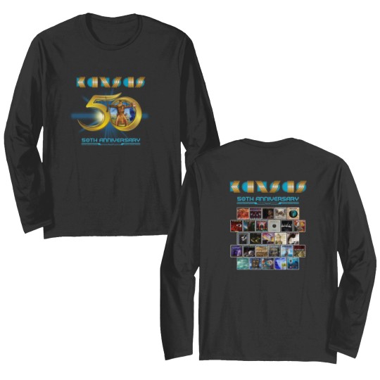 Discover Anniversary Kansas Rock Band Tour Concert 2023 Double Sided Long Sleeves, Kansas 50th Anniversary Double Sided Long Sleeves