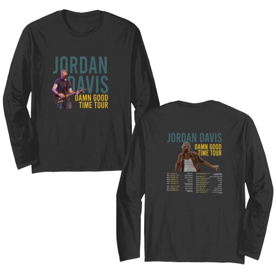 Discover Jordan Davis Damn Good Time Tour 2023 Double Sided Long Sleeves, Jordan Davis Country Music Double Sided Long Sleeves