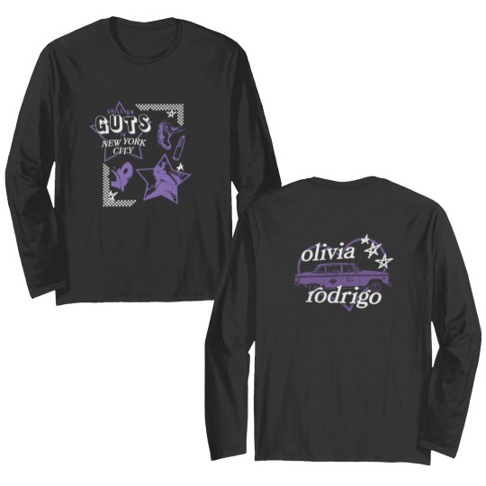 Discover Olivia Rodrigo Guts Double Sided Long Sleeve Shirt - Concert Tour Design