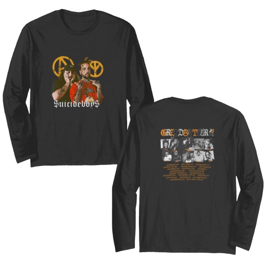 Discover SuicideBoys Double Sided Long Sleeves Men's Medium Slim Fit Grey Day 2023 G59 Records Tour Rap Double Sided Long Sleeves