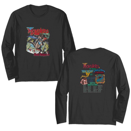 Discover Vintage 1988 van Monsters of Rock Concert Unisex Double Sided Long Sleeves