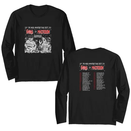 Discover Color Gojira and Mastodon The Mega Monsters Tour 2023 Double Sided Long Sleeves