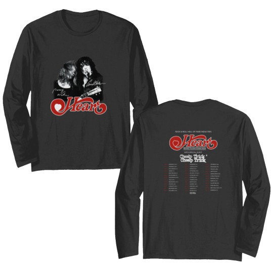 Discover 2024 Heart Band Royal Flush Tour Double Sided Long Sleeves, Rock Band Heart 2024 Tour Double Sided Long Sleeves