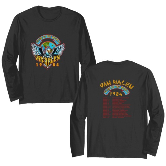 Discover Vintage 1984 World Tour Monsters of Rock van Double Sided Unisex Double Sided Long Sleeves