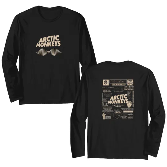 Discover Vintage Arctic Monkeys Double Sided Long Sleeves, Arctic Monkeys Am Music