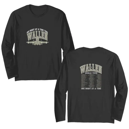 Discover Wallen Western - One Thing At A Time tour Double Sided Long Sleeves, One Thing At A Time merch Double Sided Long Sleeves