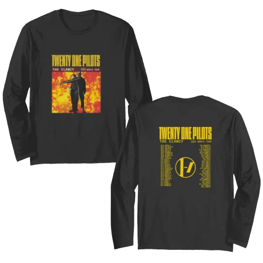 Discover Pilotss band 2024-2025 The Clancy World Tour Double Sided Long Sleeves, 21 Pilots 2024 Concert