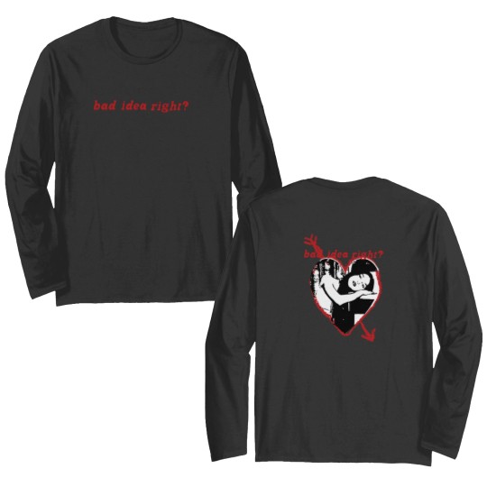 Discover Olivia Rodrigo Officially Licensed Bad Idea Right Graphic Double Sided Long Sleeves Double Sided Long Sleeves in White