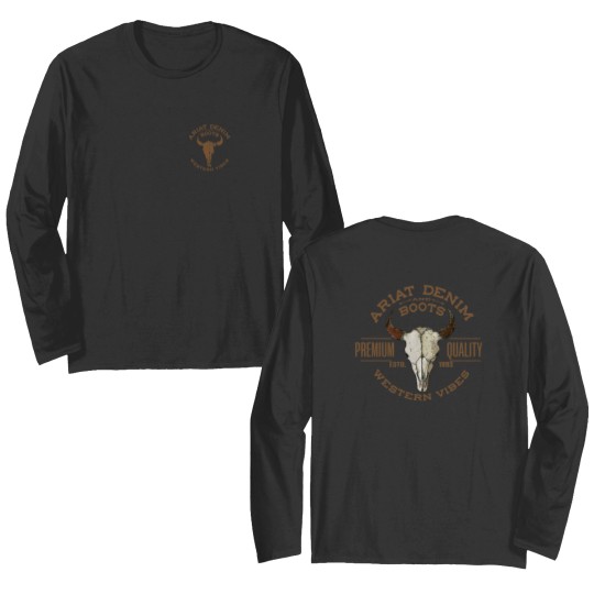 Discover Ariat Men's Bison Skull Short Sleeve Graphic Double Sided Long Sleeves