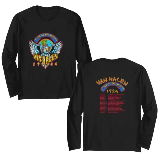Discover Sale!! Vintage 1984 van World Tour Monsters of Rock Double Sided Long Sleeves