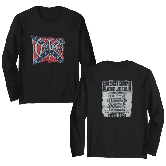 Discover OBITUARY Redneck Stomp Across America Tour vtg Double Sided Long Sleeves