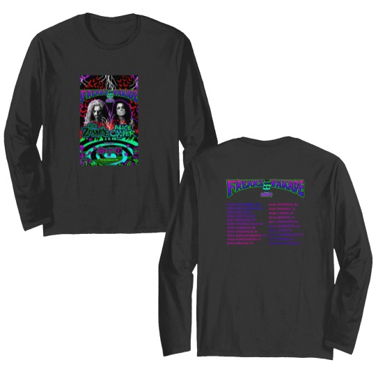 Discover Rob Zombie and Alice Coopers Freaks On Parade 2024 Tour Double Sided Long Sleeves