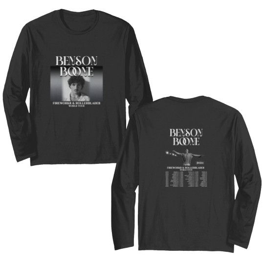 Discover Benson Boone Double Sided Long Sleeves, Fireworks and Rollerblades World Tour 2024 Double Sided Long Sleeves, Benson Boone Tour Merch