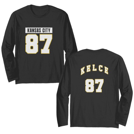 Discover Travis Kelce Football Double-Sided Long Sleeve Shirt - 87
