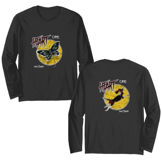 Discover Heart band Dog And Butterfly Ann Nancy Wilson Double Sided Long Sleeves Black Gift Fans