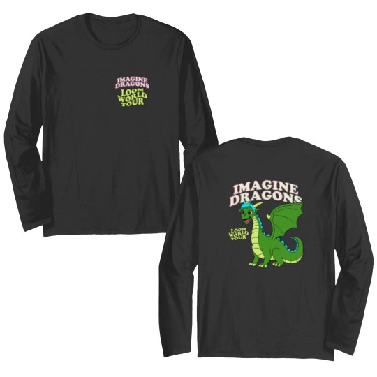 Discover Imagine Dragons Loom World Tour 2024 Cartoon Unisex Black Double Sided Long Sleeves