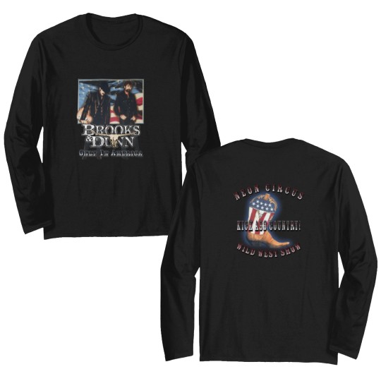 Discover Vintage 00's BROOKS AND DUNN Only In America Neon Circus Kick Ass Double Sided Long Sleeves