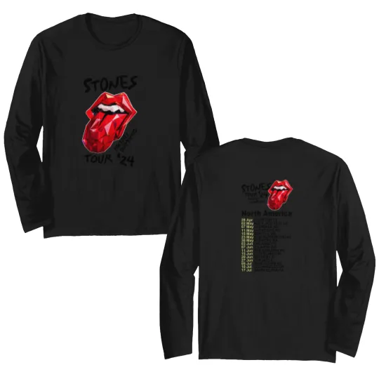 Discover 2024 Men Double Sided Long Sleeves Casual The Rolling Tour 2024 Stone Double Sided Long Sleeves