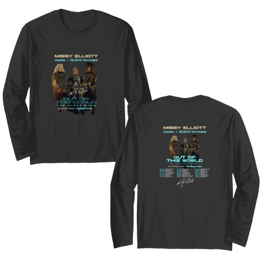 Discover Missy Elliott Out of This World 2024 Tour Signature Double Sided Long Sleeves