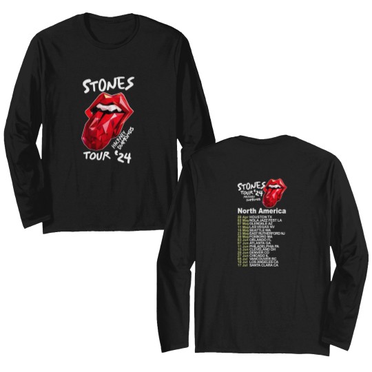 Discover 2024 Men Double Sided Long Sleeves Casual The Rolling Tour 2024 Stone Double Sided Long Sleeves