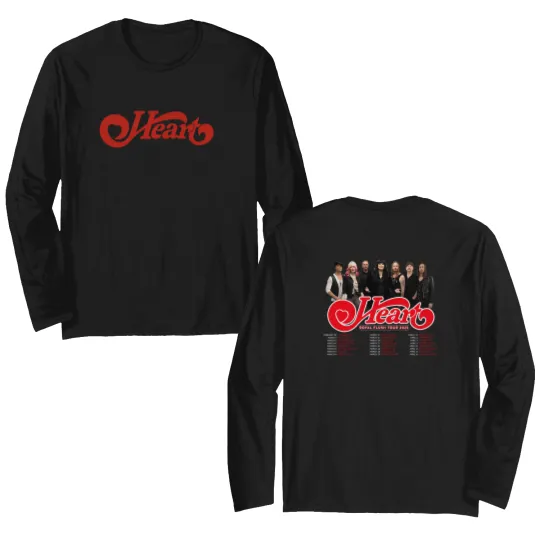 Discover 2025 Heart Band Royal Flush Tour Double Sided Long Sleeves, Rock Band Heart 2025 Tour Double Sided Long Sleeves, Heart Band Fan Gift, Heart Band Merch, Heart Band Graphic Double Sided Long Sleeves