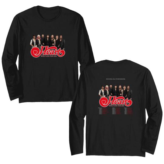 Discover Heart Band Royal Flush Tour 2025 Double Sided Long Sleeves, Rock Band Heart 2025 Tour Double Sided Long Sleeves