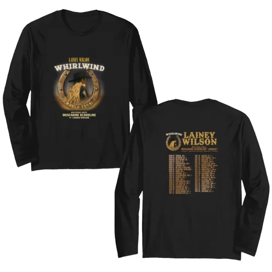 Discover Lainey Wilson Whirlwind World Tour 2025 Double Sided Long Sleeves, Lainey Wilson 2025 Concert