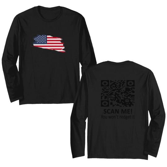 Discover Trump Qr Double Sided Long Sleeves, Viral Trump Dance Ymca Qr Code