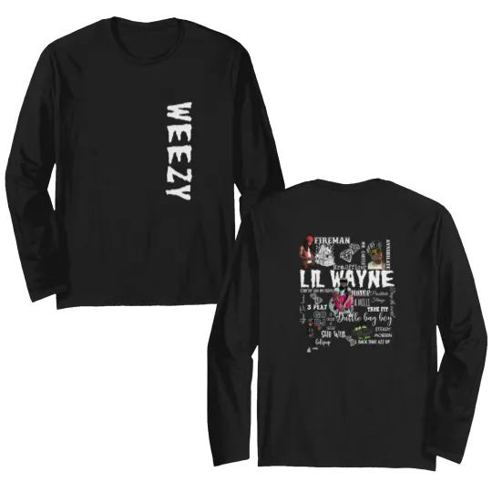Discover Lil Wayne Wezzy song Double Sided Long Sleeves top crewneck