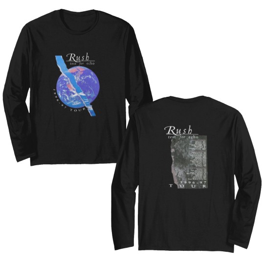Discover Rush Test For Echo 1996-97 Tour Double Sided Long Sleeves, Rush Band T-Shir