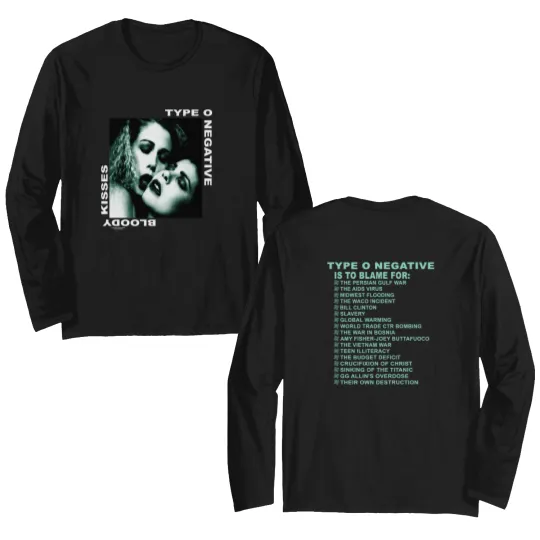 Discover TYPE O NEGATIVE 1993 Bloody Kisses Vintage Band Tour Double Sided Long Sleeves