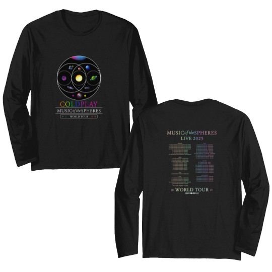 Discover 2025 Coldplay World Tour Double Sided Long Sleeves, Gift For Fans