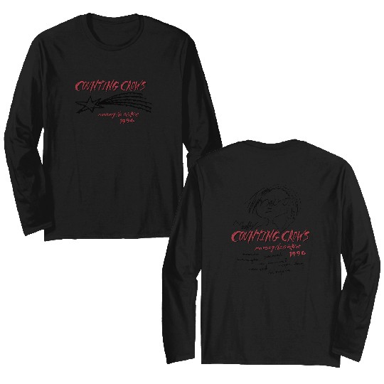 Discover Vtg Counting Crows 1996 2 side Sand Short sleeve Remake Double Sided Long Sleeves
