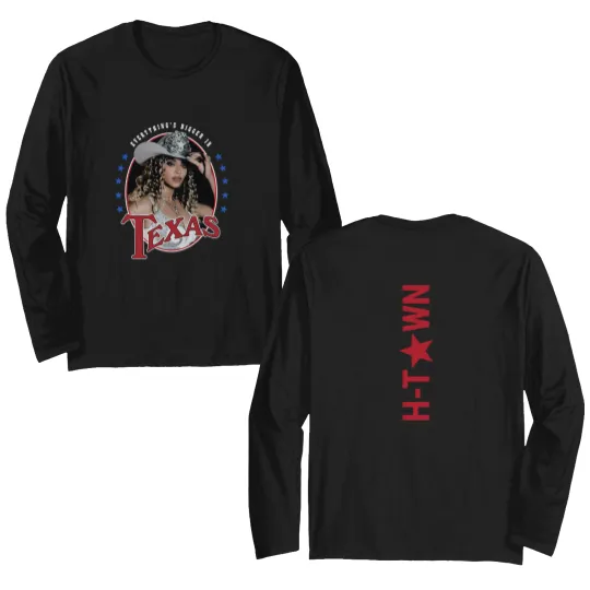 Discover Beyonce Cowboy Carter Tour 2025 Houston, TX June 28 reprint Double Sided Long Sleeves