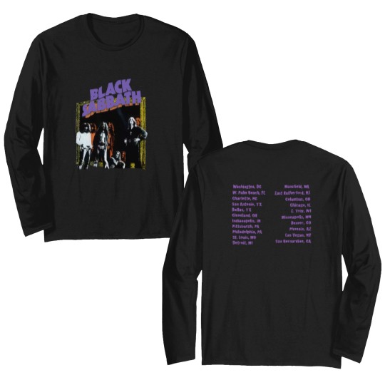 Discover Black Sabbath 1997 Tour 2 Side Black Double Sided Long Sleeves