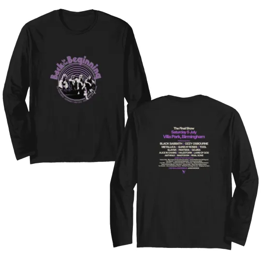 Discover Black Sabbath Ozzy Final Show 2025 Villa Park Double Sided Long Sleeves