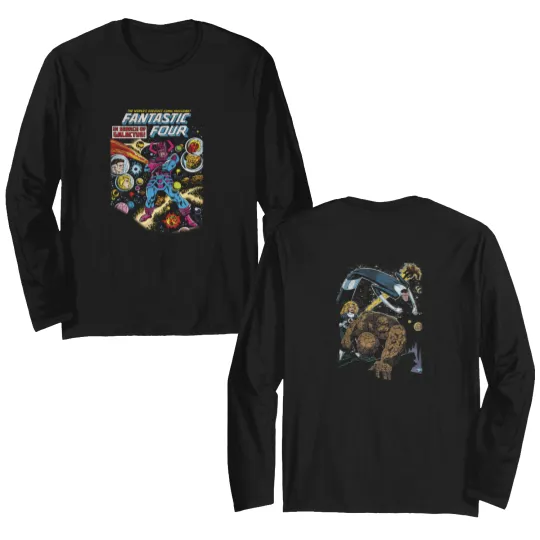 Discover Oversized Fantastic Four Double Sided Long Sleeves Vintage Fantastic Four First Steps Double Sided Long Sleeves