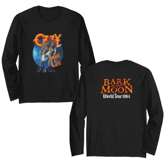 Discover 2 sides VTG 1984 Ozzy Osbourne Back at The Moon White Double Sided Long Sleeves