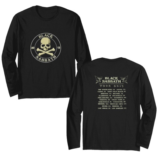 Discover Vintage 2013 Black Sabbath Tour 2 Sided Double Sided Long Sleeves Cotton Black Unisex Double Sided Long Sleeves
