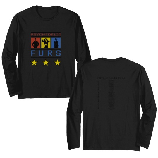 Discover 80s Mens Large Psychedelic Furs 1987 Tour Double Sided Long Sleeves