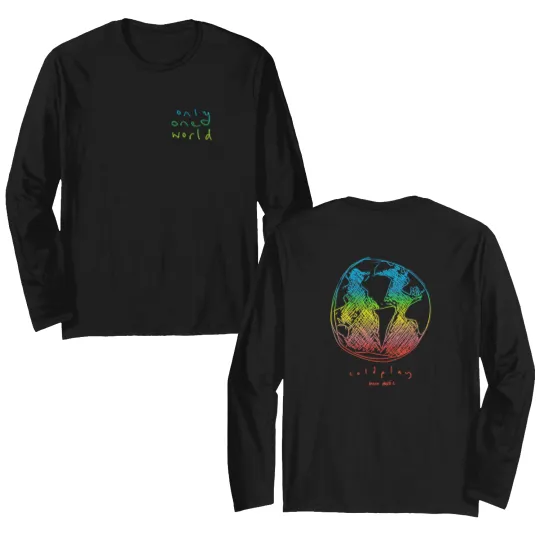 Discover Coldplay One World Music Of The Spheres World Tour 2025 Double Sided Long Sleeves