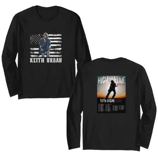 Discover Keith Urban Vintage Double Sided Long Sleeves, Keith Urban High And Alive Tour 2025 Double Sided Long Sleeves