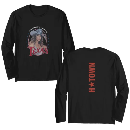 Discover Beyonce H-Town Texa Tour Double Sided Long Sleeves Featuring Cowboy Houston 2025