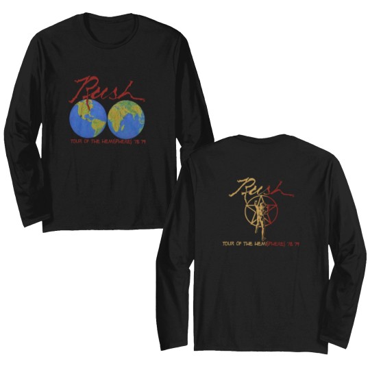 Discover Vintage 70s RUSH Tour of the Hemispheres Concert Double Sided Long Sleeves
