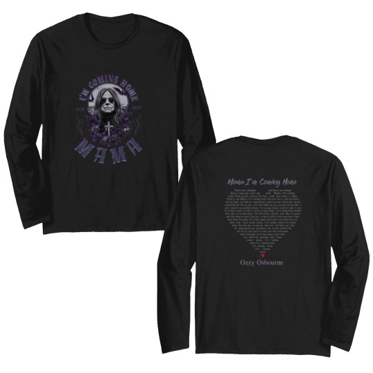 Discover Ozzy Osbourne 2025 Mama, I'm Coming Home Ozzy Osbourne Double Sided Long Sleeves, Black Sabbath