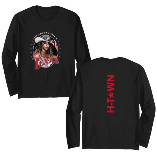 Discover Beyonce Cowboy Carter 2025 Houston, TX  Double Sided Long Sleeves
