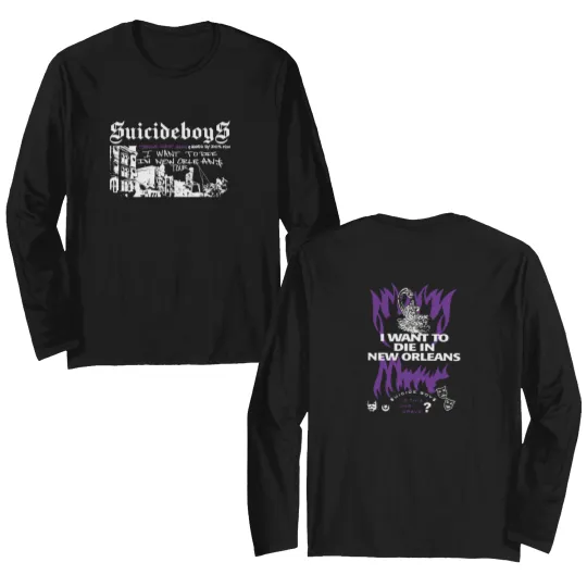 Discover Suicideboys Double Sided Long Sleeves, I Want To Die In New Orleans, Ruby Da Cherry Pullover