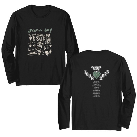 Discover Green Day Tour 2025 Asia And Australia Tour Merch Two Sides Unisex Double Sided Long Sleeves