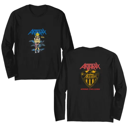 Discover Anthrax Among The Living Tour 1987 Double Sided Long Sleeves, Anthrax Band Tour 1987 Double Sided Long Sleeves